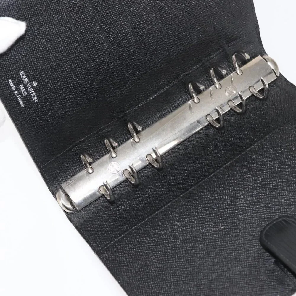 LOUIS VUITTON Epi Agenda MM Day Planner Cover Black R20042 LV Auth am9288